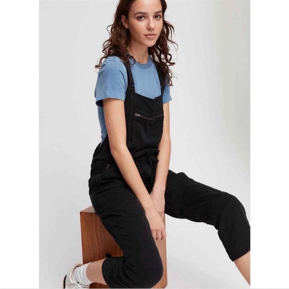 Wilfred Free Aritzia Valleta  Black Drawstring Overalls Sz M Gorpcore Streetwear